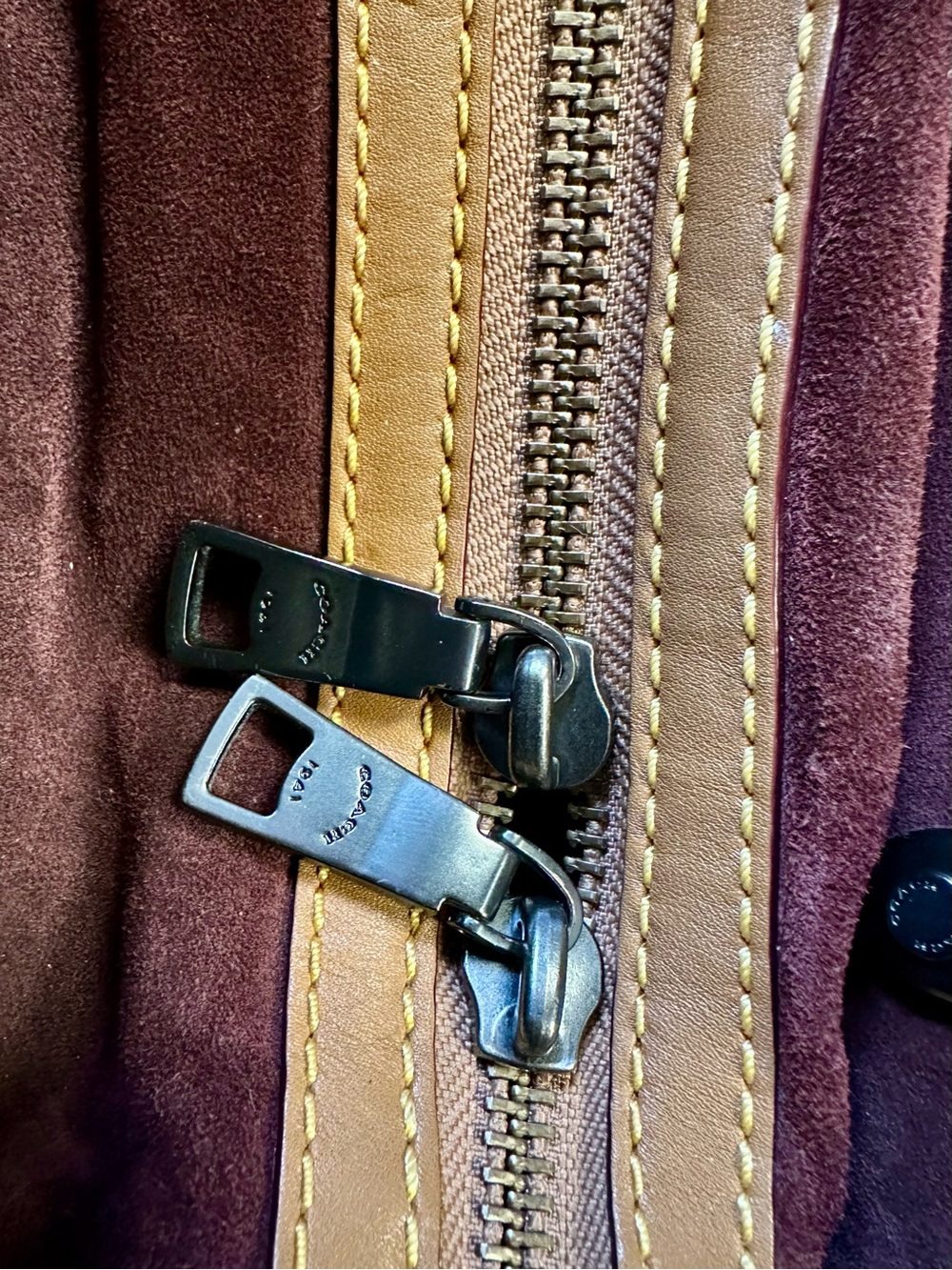 COACH Rogue 30/31 1941 Light Saddle Tan PebbledLeather Satchel Oxblood 3Way bag - Picture 10 of 16